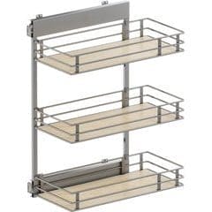 Brand New! 30-1/2 Inch Height VS SUB Side Scalea 3 Basket Base Pullout for 15 Inch Cabinet Opening Width, Platinum