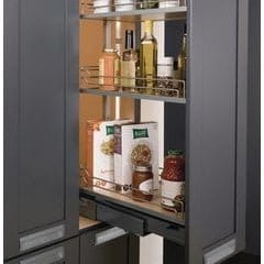 Pull-Out Pantry Frame, Full Extension, 265 lbs. Weight Capacity, Silver, Installed Height 74 7/8, 90 1/2"