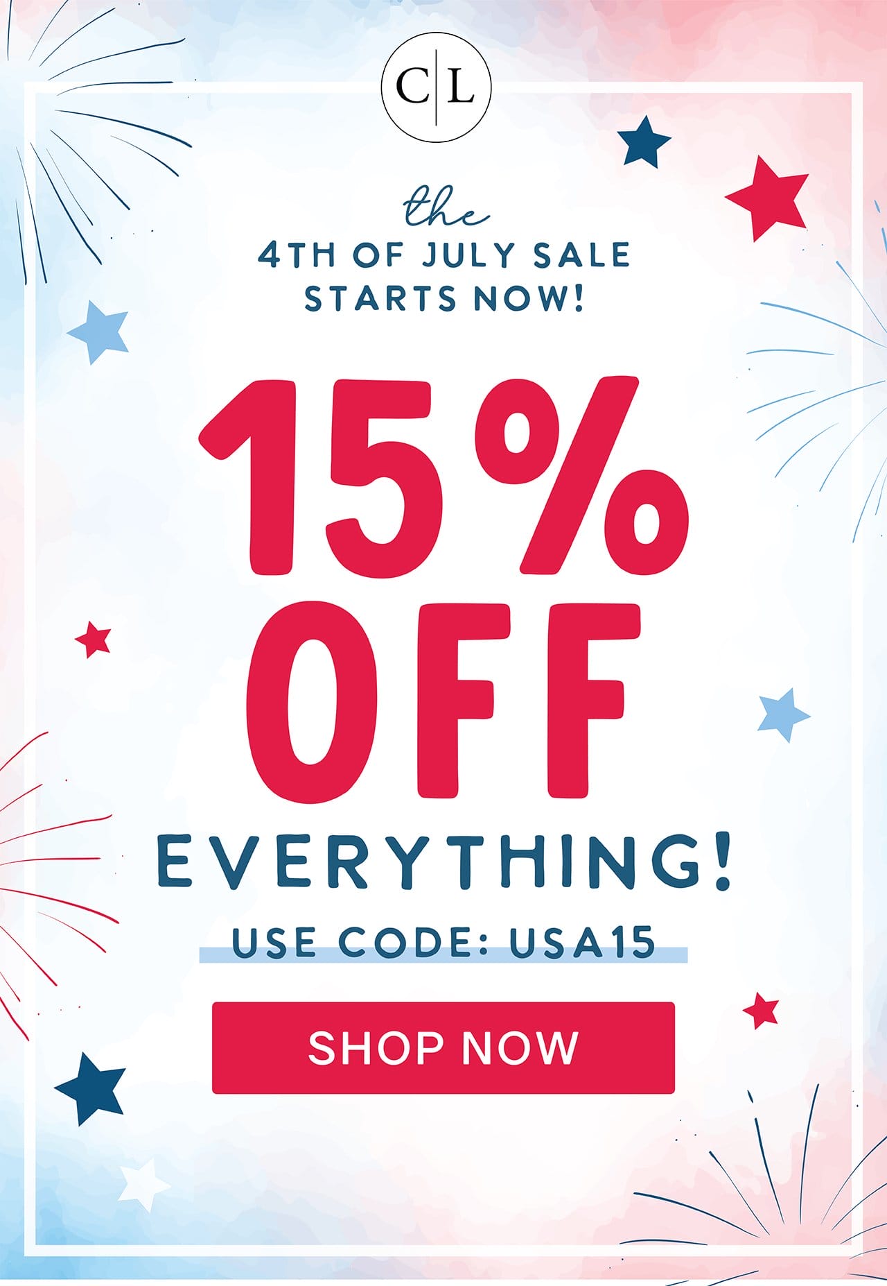 the 4th of July Sale Starts Now! | 15% OFF everything! USE CODE: USA15 | SHOP NOW