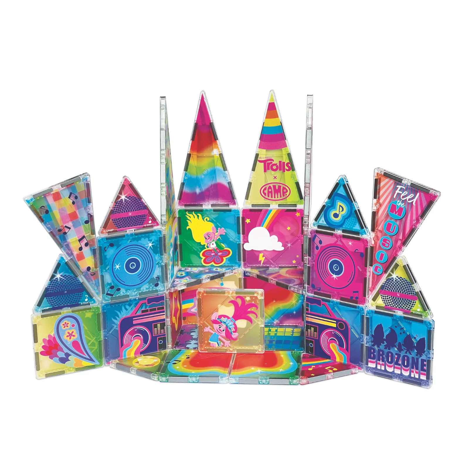 Image of Trolls x CAMP Magnetic Tiles - 36 piece set