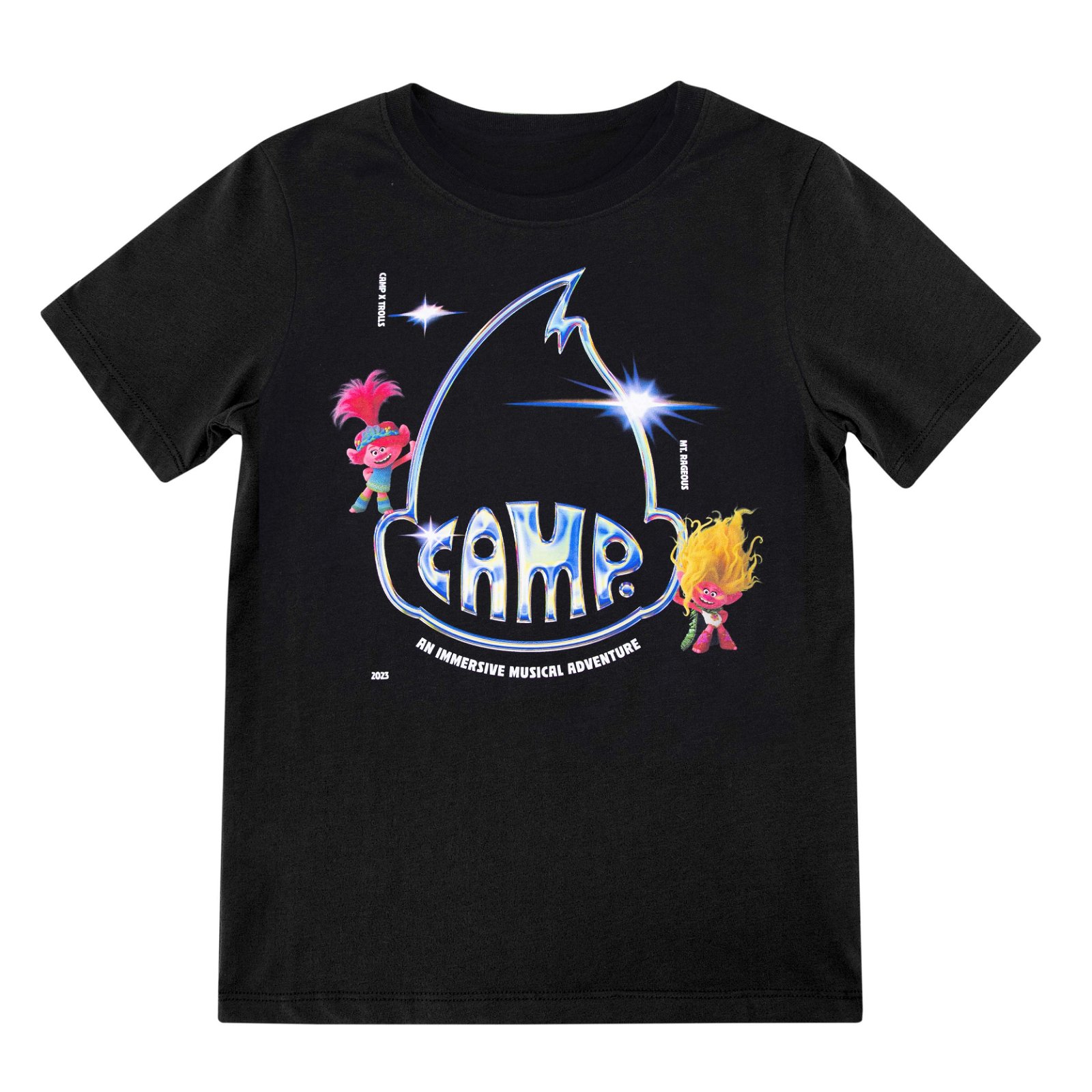 Image of Trolls x CAMP Kids' Black Tee