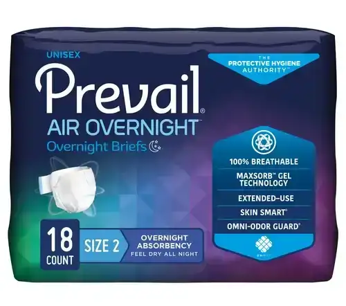 Image of Prevail AIR Overnight Stretchable Adult Diapers with Tabs