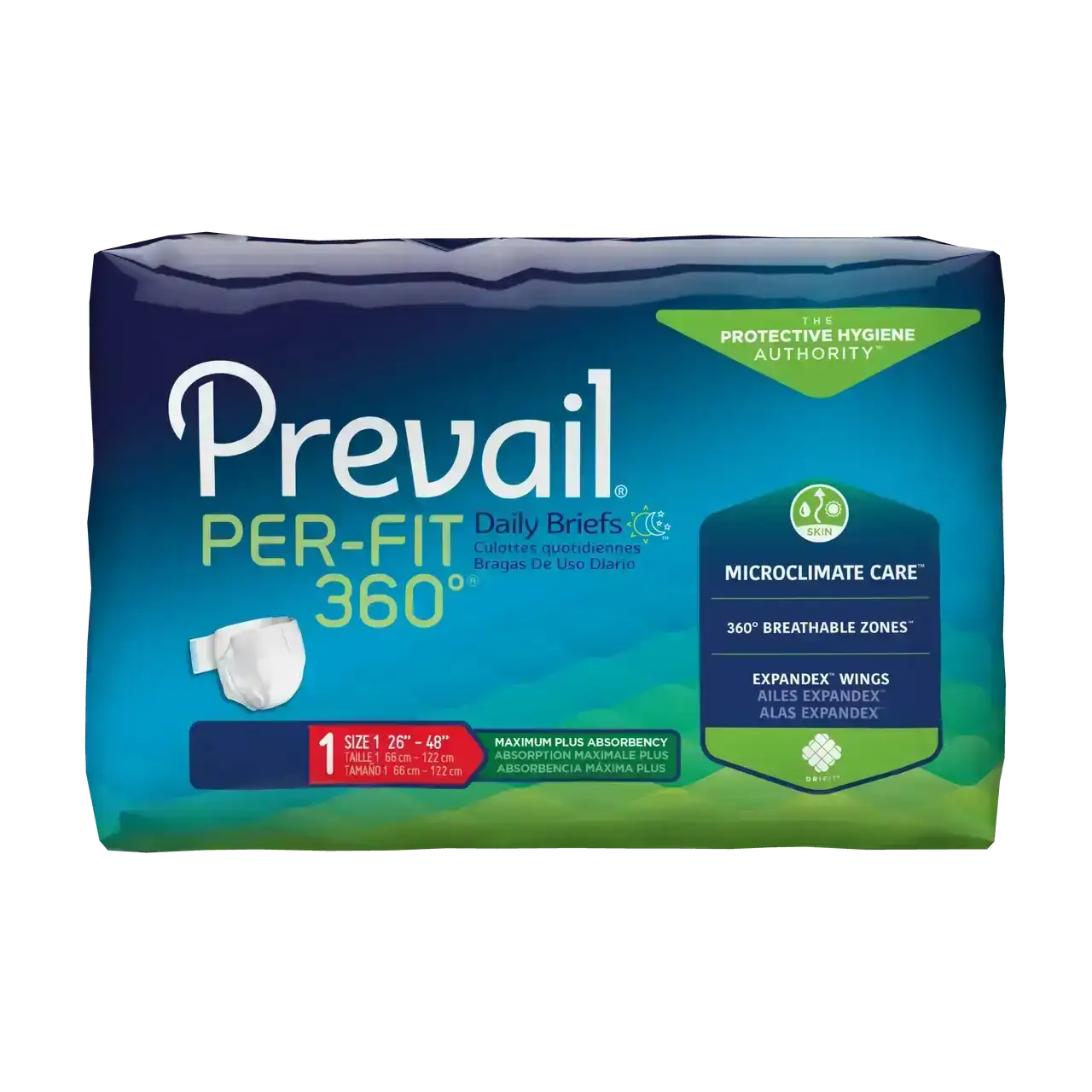 Image of Prevail Per-Fit 360 Daily Adult Diapers with Tabs, Maximum Plus