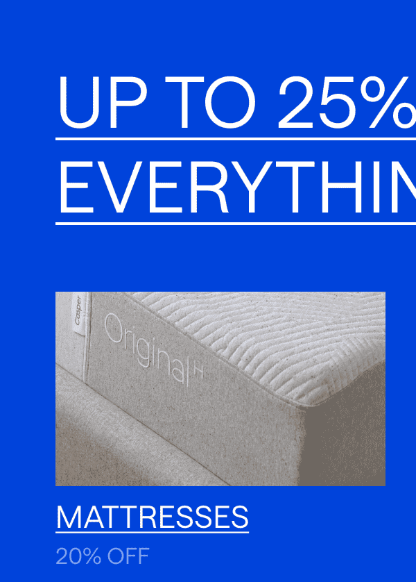 Mattresses 20% off