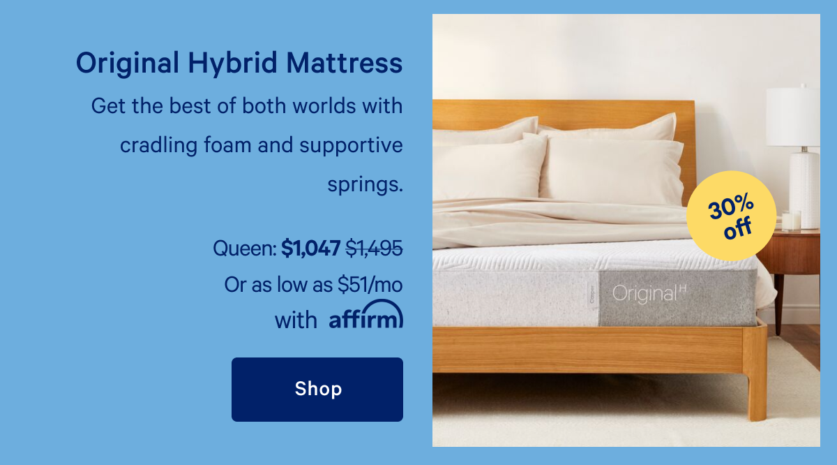 Original Hybrid Mattress >> Get the best of both worlds with cradling foam and supportive springs. >> Shop >>