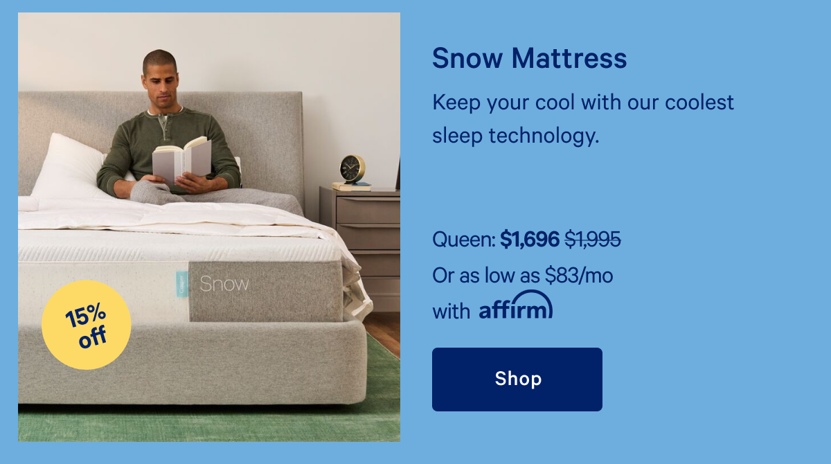 Snow Mattress >> Keep your cool with our coolest sleep technology. >> Shop >>