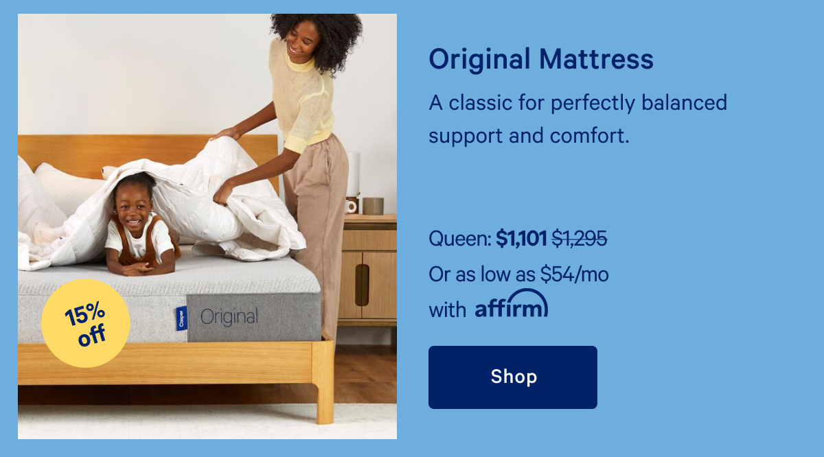 Original Mattress >> A classic design perfectly balanced for support and comfort. >> Shop >>