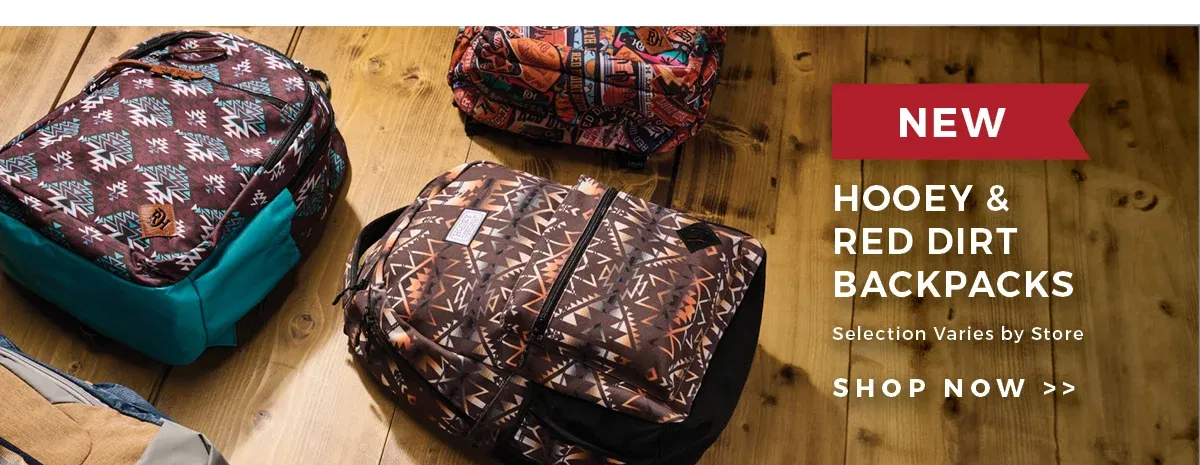 New Hooey & Red Dirt Backpacks | Selection Varies by Store | Shop now >>