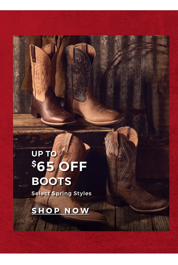 Up to \\$65 Off Boots | Select Spring Styles | Shop Now