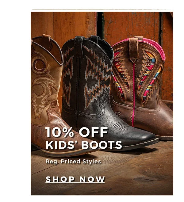 10% Off Kids' Boots | Reg. Priced Styles | Shop Now