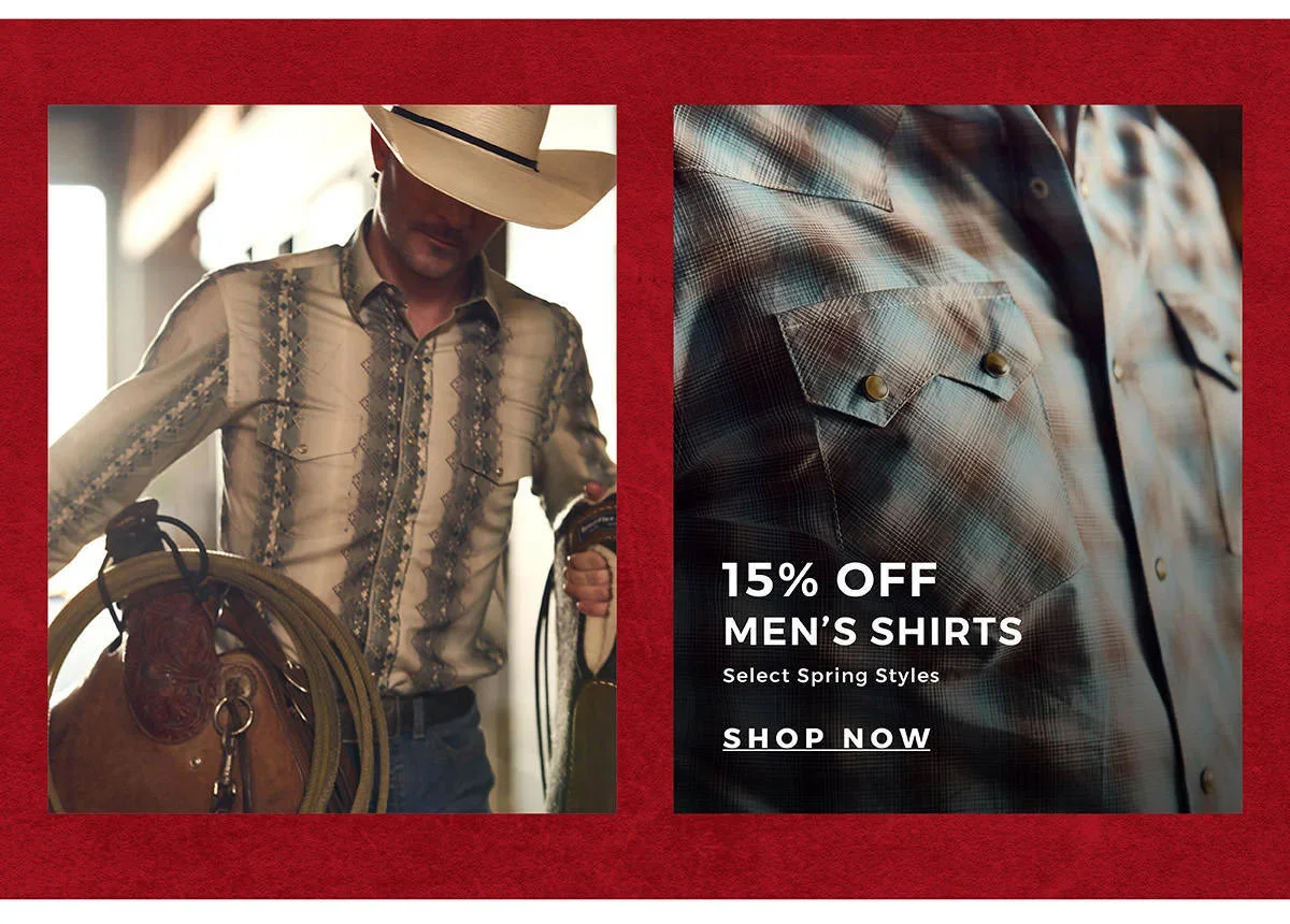 15% Off Men's Shirts | Select Spring Styles | Shop Now