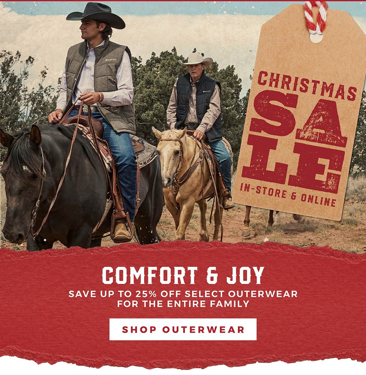 Christmas Sale | In-Store & Online | Comfort & Joy | Save Up to 25% Off Select Outerwear for the Entire Family | Shop Outerwear