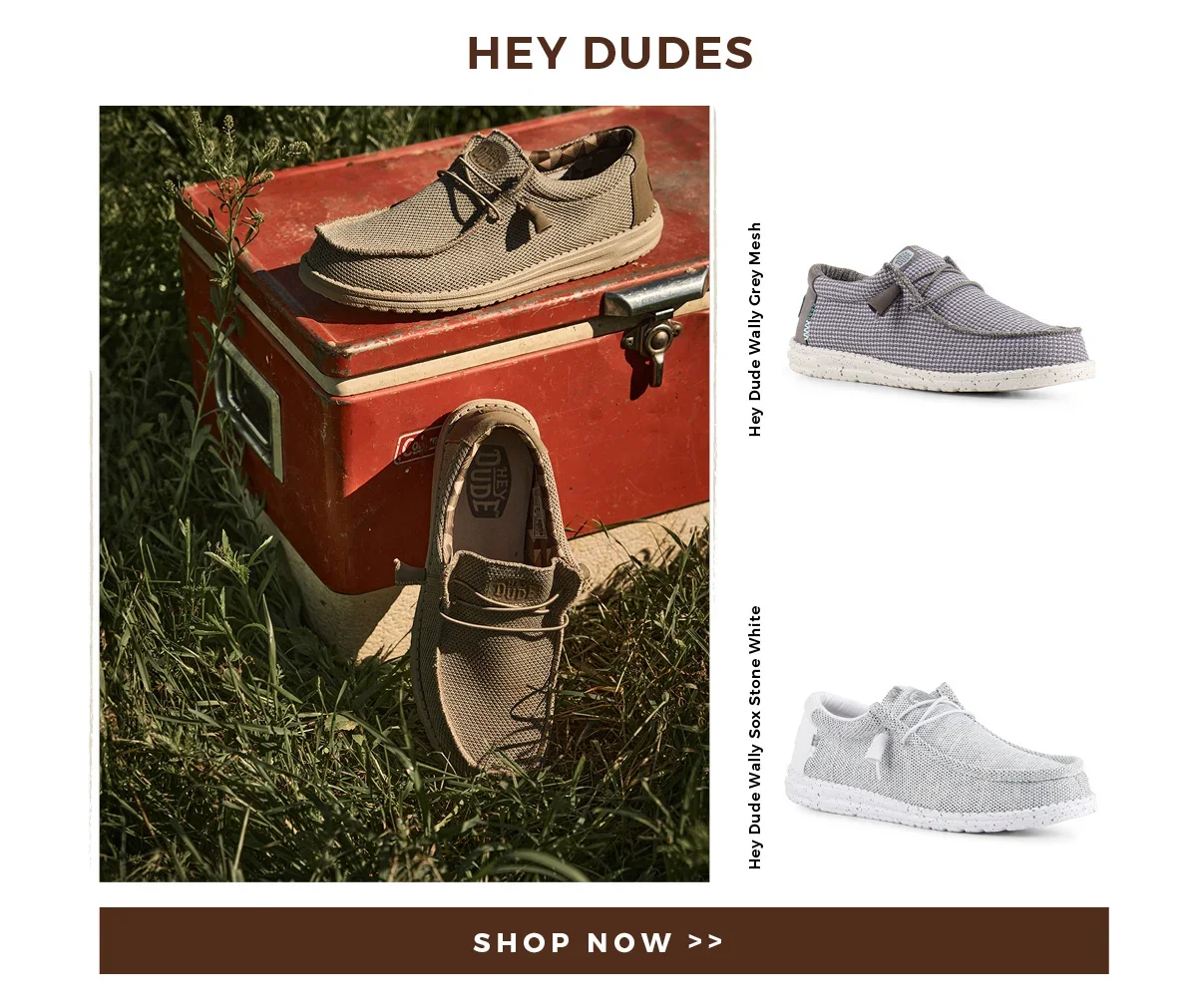 Hey Dudes | Hey Dude Wally Grey Mesh - Hey Dude Wally Sox Stone White | Shop Now