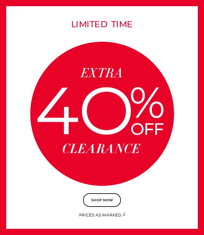 Extra 40% off Clearance