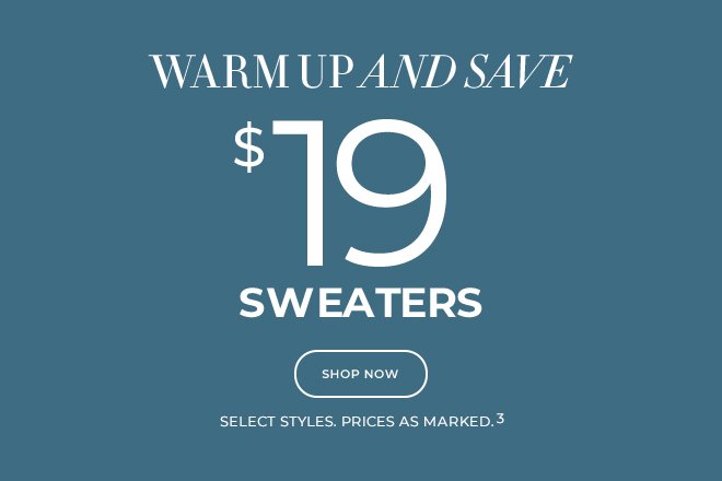 \\$19 sweaters