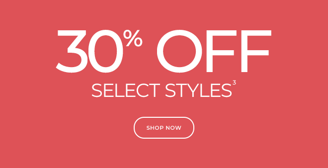 30% off select styles