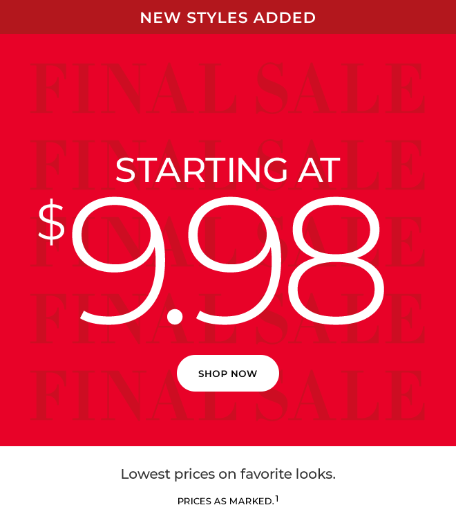 Final Sale starting at \\$9.98
