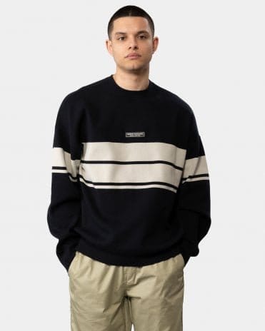 Armani Exchange Milano/New York Logo Mens Striped Jumper