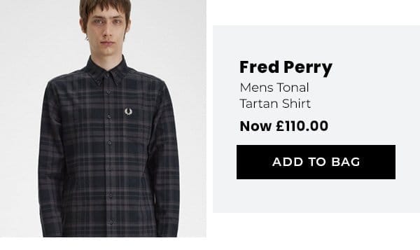 Fred Perry mens tonal tartan shirt - NOW £110.00 - Add to bag