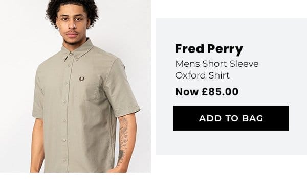 Fred Perry mens short sleeve oxford shirt - NOW £85.00 - Add to bag