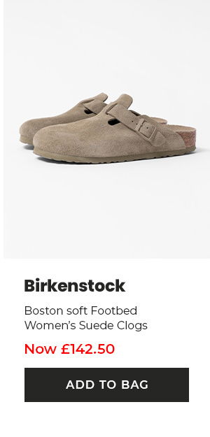 Birkenstock Boston soft Footbed Womens Suede Clogs NOW £142.50 Add to bag