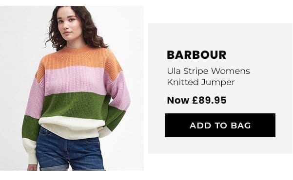 barbour | ula stripe womens knitted jumper | now £89.95 | add to bag