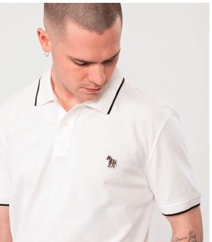 mens regular fit short sleeve zebra polo