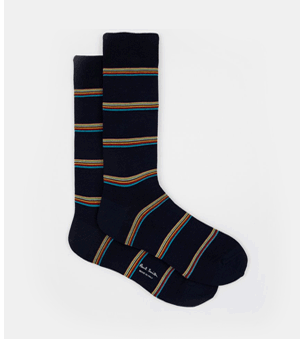 mens multi signature stripe socks