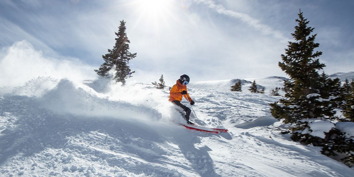 Skier on a beautiful day