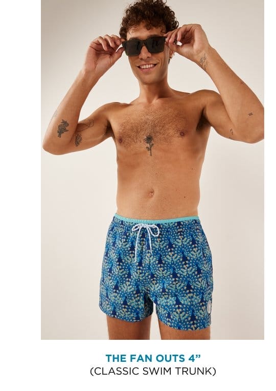 Classic Swim Trunk: The Fan Outs 4"