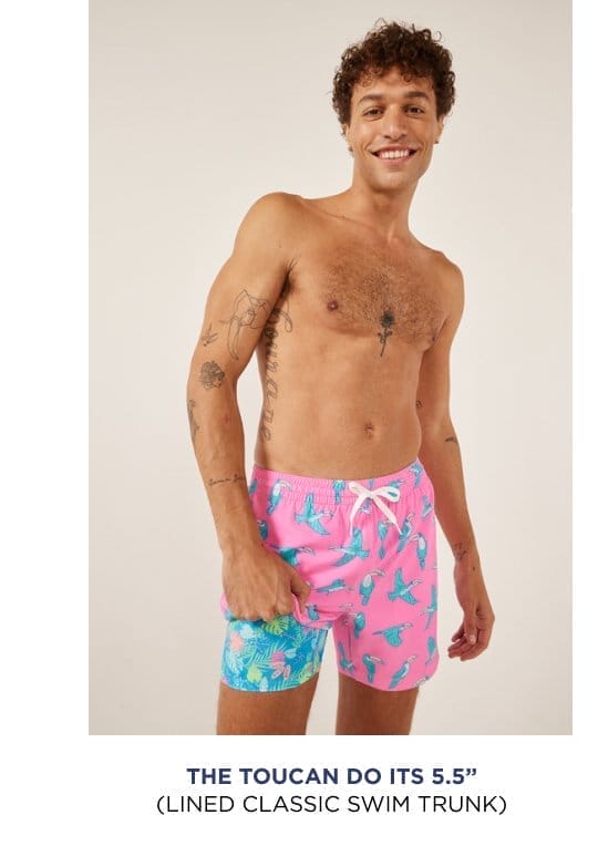 Lined Classic Swim Trunk: The Toucan Do Its 5.5"