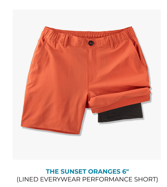 Lined Everywear Performance Short: The Sunset Oranges 6"