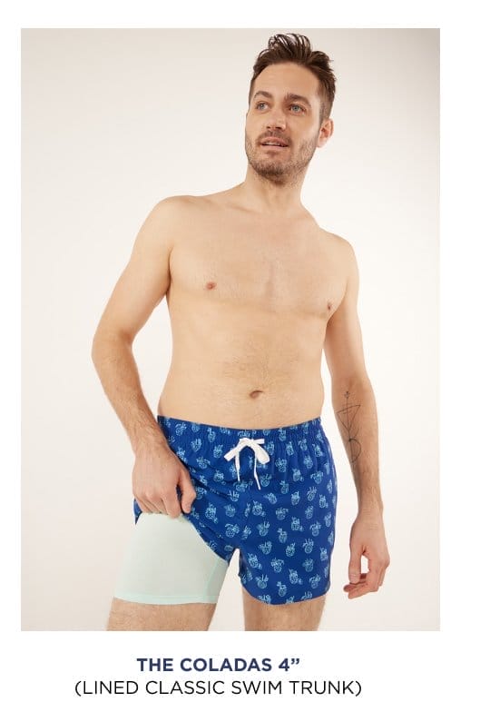 Lined Classic Swim Trunk: The Coladas 4"