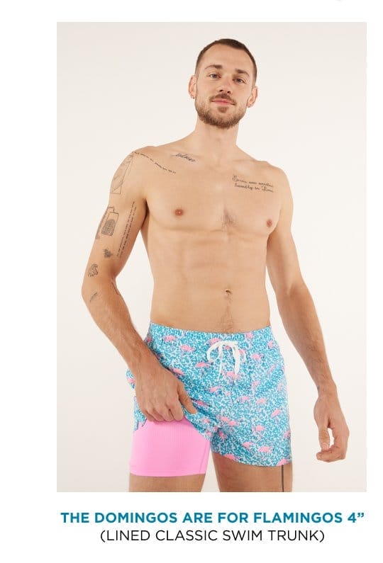 Lined Classic Swim: The Domingos Are For Flamingos 4"