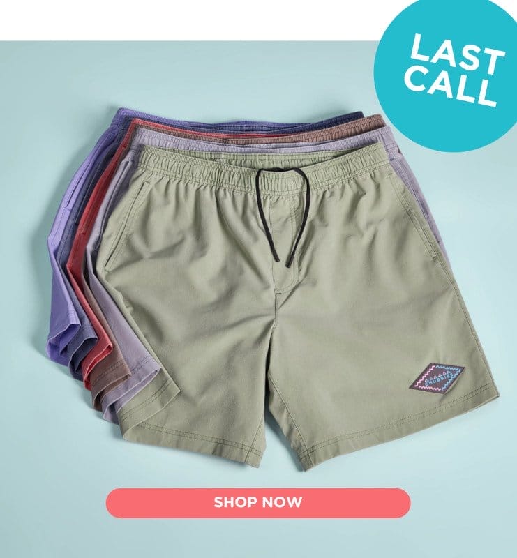 LAST CHANCE TO SHOP \\$45 SHORTS AND SWIM TRUNKS