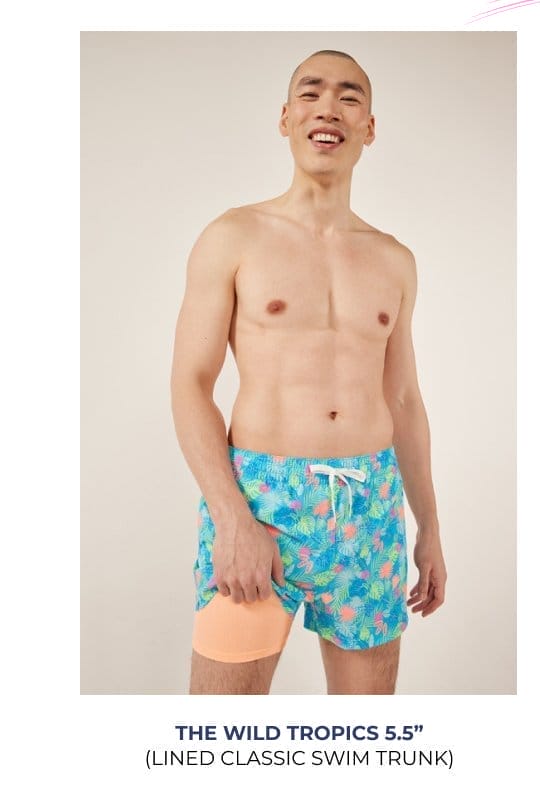 Lined Classic Swim Trunk: The Wild Tropics 5.5"