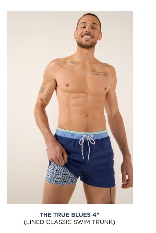 Lined Classic Swim Trunk: The True Blues 4"