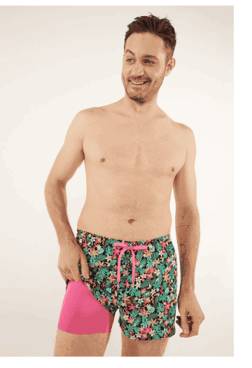 Lined Classic Swim Trunk: The Bloomerangs 4"