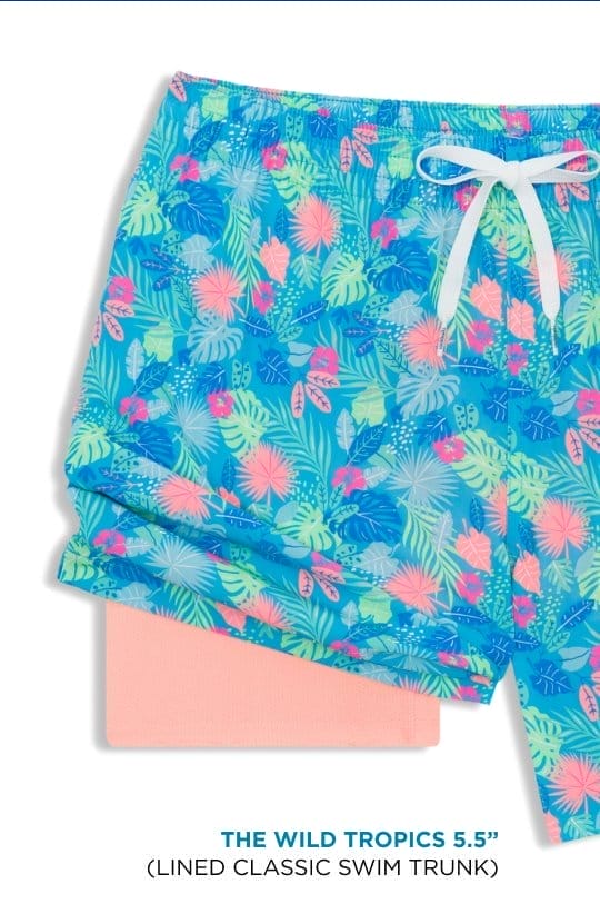 Lined Classic Swim Trunk: The Wild Tropics 5.5"