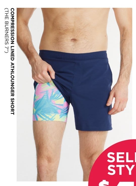 Compression Lined Athlounger Short: The Burners 7"