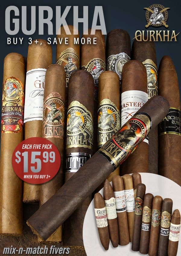 Gurkha Buy 3+ Save More Fivers