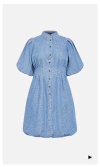 Shop the Denim Ella Puff Sleeve Mini Dress