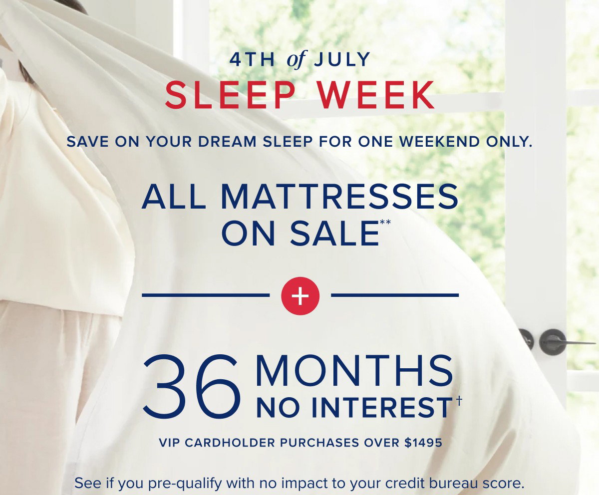 all mattresses on sale + 36 months no interest