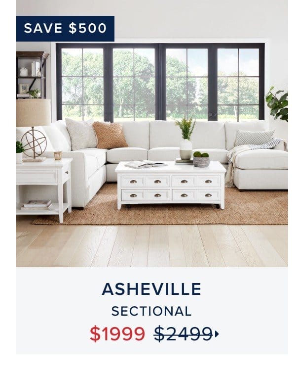 Asheville sectional \\$1999 was \\$2499