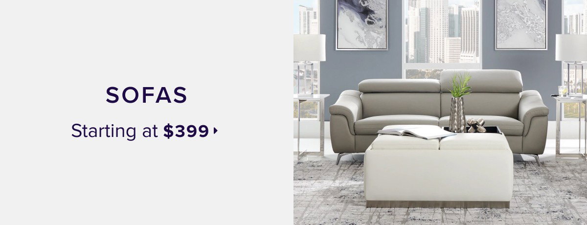 shop sofas starting at \\$399