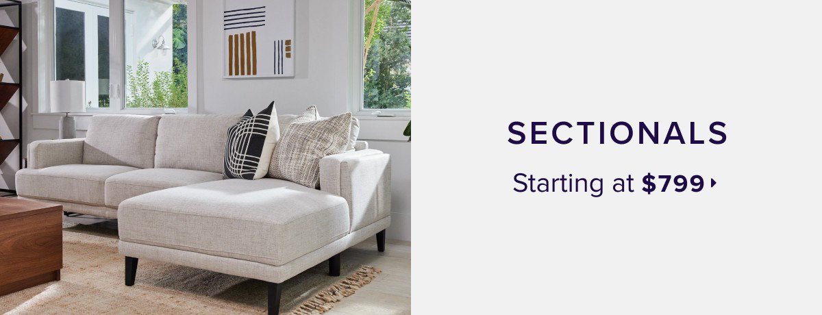 shop sectionals starting at \\$799