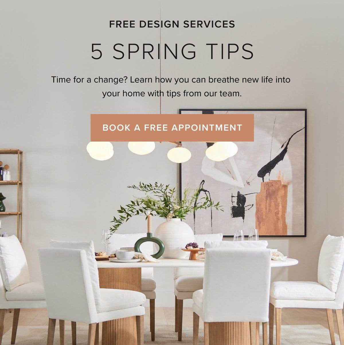 free design services 5 spring tips. book a free appointment