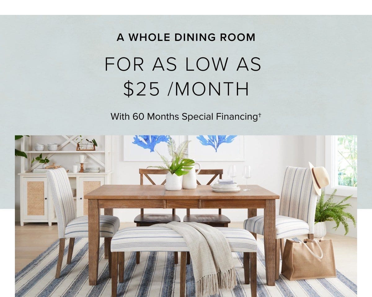 a whole dining room for as low as \\$25/month