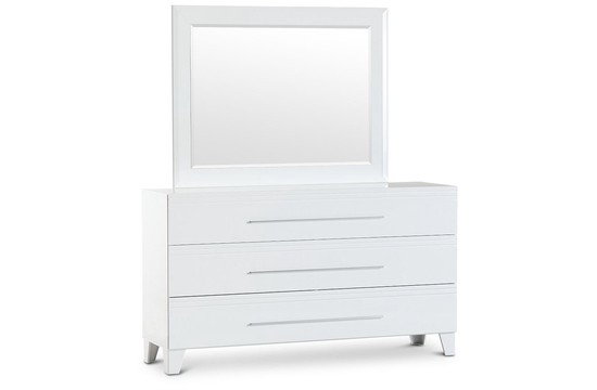 Midtown White Dresser & Mirror