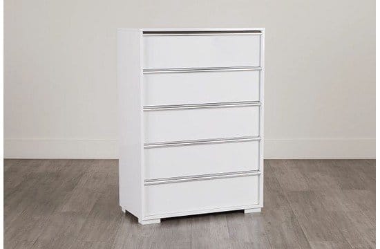 Doral White 5-drawer Chest